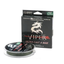 Леска плетен. Kosadaka Viper Ultracast 8 MAX 150м зел. 0,25мм, 21кг BVIP8M150-025DGN