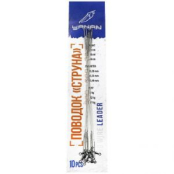 Поводок струна с вертлюгом YAMAN, d-0,45 мм, L-40 см, test- 21 кг (10 шт.)