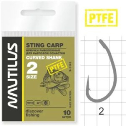 Крючок Nautilus Carp Curved Shank 1141PTFE № 2
