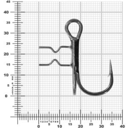 Тройник Vido Craft ST-36H "T-Treble Hooks", № 2/0. блистер 3 шт/уп.