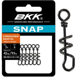 Застежка BKK Corkscrew Snap-42 (Black Nickel) (D-SN-1182) - 3# (6шт)