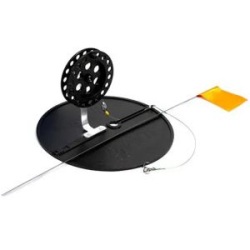 Жерлица оснащенная с алюминиевой стойкой d-210 мм, катушка 90 мм, груз конус 7 г, леска L-10 м, d-0,4 мм