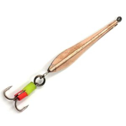 Блесна вертикальная "ЯМАН" Маропедка с тройником, размер 50 мм, вес 3,5 г, цвет никель/медь