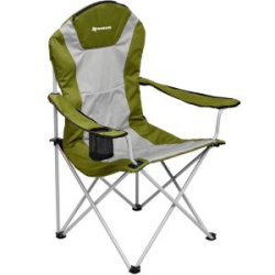 Кресло складное Nisus (ст.труба д16) серый/зеленый ромб, с чехлом (Т-N-750-99806H-GG)