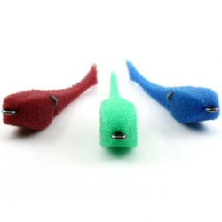 Мормыш Набор Классических Поролоновых рыбок с поджатым двойником №8 (цв. 31,32,33), длина 12 см, 3 шт/упак