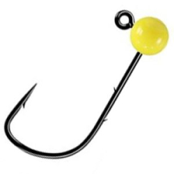 Вольфрамовая джиг-головка на крючке Mustad 32891NP-BN #1/0, Fluo Yellow, 4 мм, 0,71 гр.