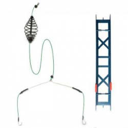 Оснастка фидерная Яман «Карп», кормушка 30 г, 65 мм, коромысло 16 см, плетеный шнур 0,25 мм, крючок (Я-ОК-30-025-4)