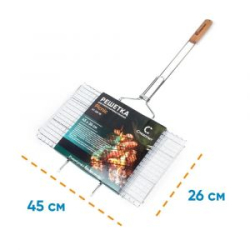 Решетка для гриля и барбекю плоская "Следопыт" Picnic 45х26х2 см