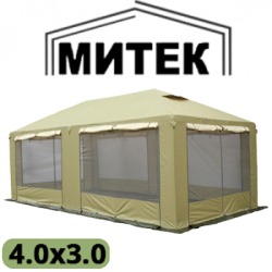 Митек Пикник-Люкс 4,0 х 3,0 - комплект (каркас/тент)