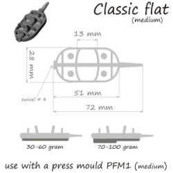 Кормушка Orange Classic Flat Method с вертлюгом № 4, 50 гр, в уп. 1 шт