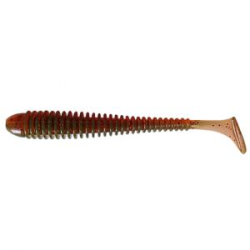 Силиконовая приманка Pike Hunter Ribbed Worm 3.5" 8.9 см. #001 Motor Oil Red Flake (UV) (8шт)