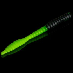 Силиконовая приманка Soorex Pro Soorex Worm 80mm цв. #310 Black/Chartreuse Cheese 6pcs
