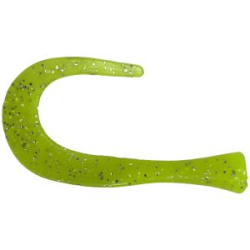 Хвост силиконовый для Strike Pro Guppie Jr 9см 3,4гр. цвет шартрез с блестками 4шт