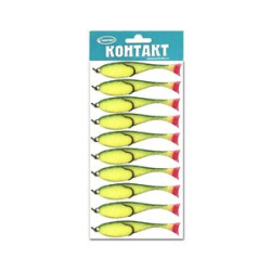 Поролоновая рыбка Контакт (двойник) 10 см. желто-зеленая