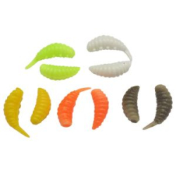 Силиконовая приманка Zombie Dura (White#01x2), (Orange#04x2), (Yellow#05x2), (Chartreuse#13x2), (Pellets#32x2) Сыр