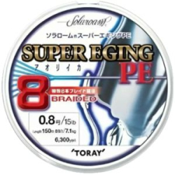 Шнур PE Toray Super Eging PE 8 Brade 150m многоцветная #1.0 8,5 кг.