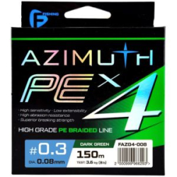 Шнур F-Fishing Azimuth PE X4 Dark Green 150m 0,26мм 12,7кг/28lb
