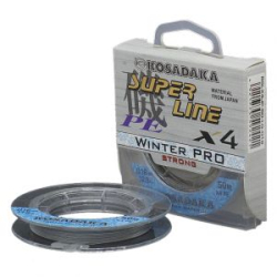 Леска плетеная зимняя Kosadaka Super Line PE X4 Winter Pro 50м светло-серый 0,14мм, 8,2кг BSLX4