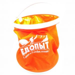 Ведро складное "Следопыт", 9 л, оранж., без чехла