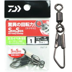 Вертлюг с застежкой Daiwa D Swivel SS Safetysnap+Rolling Swivel # 1
