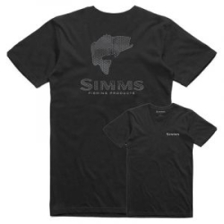 Футболка Simms Bass Hex Flo Camo T-Shirt, Black, M