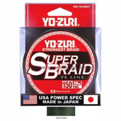 Шнур PE Yo-Zuri PE Superbraid Dark Green 150 Yards 135м 65Lbs (0.41mm) R1262-DG