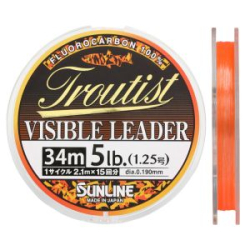 Леска флюорокарбоновая Sunline Troutist Visible Leader 34m #1,75/7lb