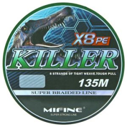 Леска плетёная Mifine Killer X8 PE 135m 50004-10