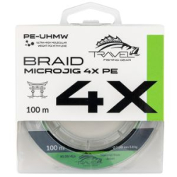 Плетёный шнур Travel Microjig 4x PE 100m #0.5/11lb (0.117 мм/ 5.1кг)