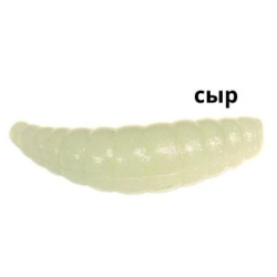 Силиконовая приманка Kosadaka Maggot 30, банка (12шт), запах сыра, цвет PH (phosphor)