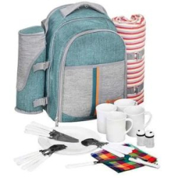 Набор для пикника на 4 персоны Nisus (N-904(4)-GG) зеленый/серый