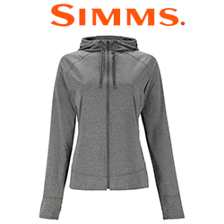 Simms Women's SolarFlex Full-Zip Hoody, Steel Heather