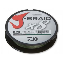 Шнур плетеный Daiwa J-Braid X8 Green 150m 0.10mm 13lb