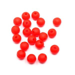Бусина фидерная Namazu Soft Beads, PVC, круглая, d-7 мм, цв. фц. красный (20 шт.)