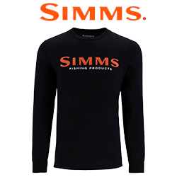 Simms Logo LS Shirt, Jet Black