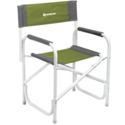 Кресло директорское с откидывающимся столиком Nisus (N-DC-95200T-K-GG), 140кг, карман (алюм. д25) зеленый ромб/серый