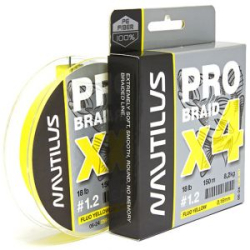 Шнур Nautilus Pro Braid X4 Fluo Yellow d-0.12 5.5кг 12lb 150м