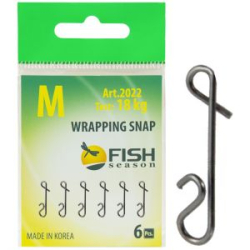Застежка безузловая Fish Season Wrapping Snap, №M (18 кг), (упак. 6 шт)