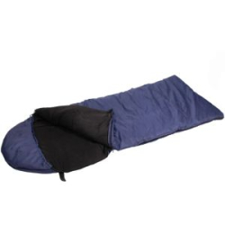 Спальный мешок с капюшоном Следопыт, 185+35х90см (+/-5%), утеплитель термофайбер 400г/м2, до -20С, цв. синий