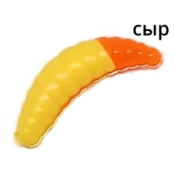 Мягкая приманка Trout Zone Maggot 1,6" Сыр сырный/оранжевый