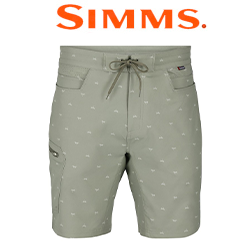 Simms Seamount Board Shorts, Fishtail Pale Pine