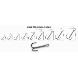 Двойной крючок Crazy Fish Long Tail Double Hook №8 50 шт