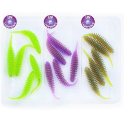 Силиконовая приманка МикроDжиг 3-х набор Tanta 1.2" 30мм цвет Машинное Масло-Лох-Лайм