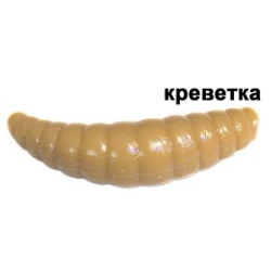 Силиконовая приманка Kosadaka Maggot 40, банка (8шт), запах креветки, цвет CP (capuchino)