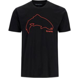 Футболка Simms Trout Outline T-Shirt, Black, M