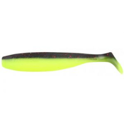 Силиконовая приманка Yaman Pro Sharky Shad 4,5" цвет #32 - Black Red Flake/Chartreuse (уп 5 шт.)