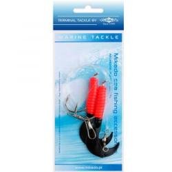 Система поводков на треску Mikado Pilk D-Twist Rig (2 x 7,5cm, крючки №6/0) красно-черный (LS-A075-7.5-03)