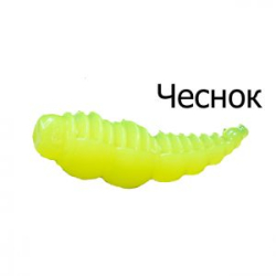 Мягкая приманка Boroda Baits Larva цв. Шартрез, аттр. Чеснок, 12 шт./уп.