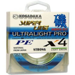 Леска плетеная Kosadaka Super Line Pe X4 Ultralight Pro 110m Light Green 0,08мм, 4,9кг