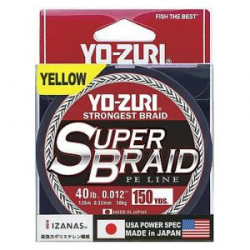 Плетеный шнур YO-Zuri PE Superbraid 150YDS Yellow 15Lbs (0.19mm)